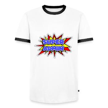Superadmin best super admin on the world t-shirt - Men's Ringer Shirt - white/black - Front - AI Model Female 172 light (172cm) & AI Model Male 178 dark (178cm)