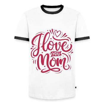 I Love You Mom - Happy Mother's Day - Men's Ringer Shirt - white/black - Front - AI Model Female 172 light (172cm) & AI Model Male 178 dark (178cm)