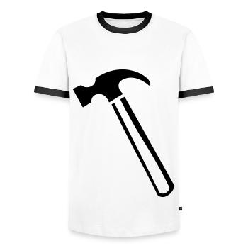 Hammer tool gift idea - Men's Ringer Shirt - white/black - Front - AI Model Female 172 light (172cm) & AI Model Male 178 dark (178cm)