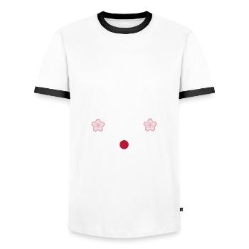 Kyoto - Men's Ringer Shirt - white/black - Front - AI Model Female 172 light (172cm) & AI Model Male 178 dark (178cm)
