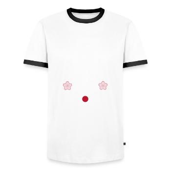 Japan - Männer Kontrast-T-Shirt - Weiß/Schwarz - Vorne - AI Model Female 172 light (172cm) & AI Model Male 178 dark (178cm)