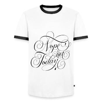 Nope Not Today - Men's Ringer Shirt - white/black - Front - AI Model Female 172 light (172cm) & AI Model Male 178 dark (178cm)