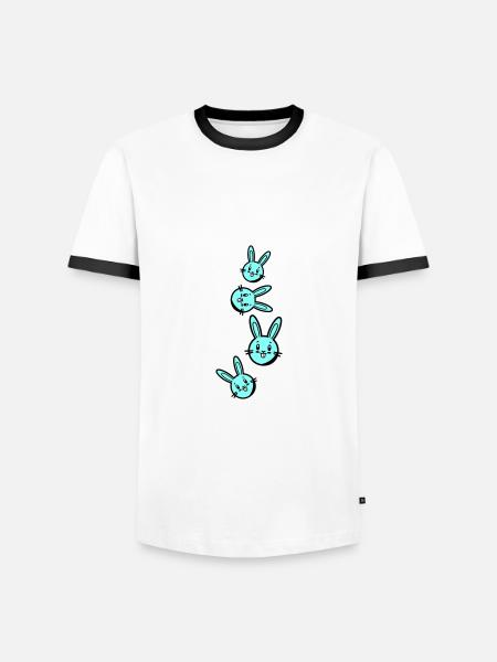 Ostern Symbol Hase - Männer Kontrast-T-Shirt - Weiß/Schwarz