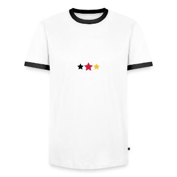 WM Sterne - Men's Ringer Shirt - white/black - Front - AI Model Female 172 light (172cm) & AI Model Male 178 dark (178cm)