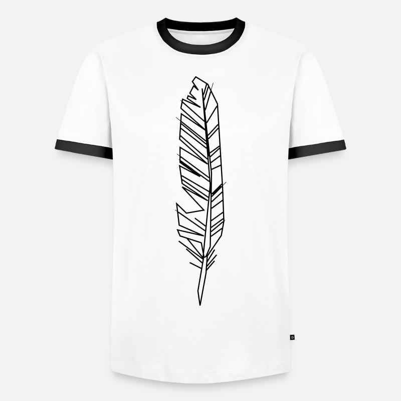 feder - Männer Kontrast-T-Shirt - Weiß/Schwarz