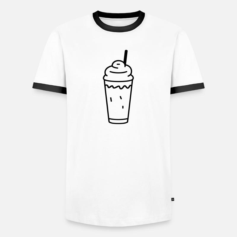 Milchshake - Männer Kontrast-T-Shirt - Weiß/Schwarz