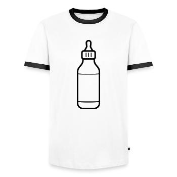 biberon - T-shirt contrasté Homme - blanc/noir - Devant - AI Model Female 172 light (172cm) & AI Model Male 178 dark (178cm)