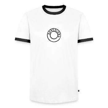 Barcelona - Männer Kontrast-T-Shirt - Weiß/Schwarz - Vorne - AI Model Female 172 light (172cm) & AI Model Male 178 dark (178cm)