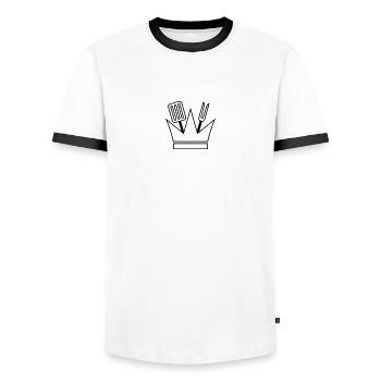 Kitchen King - T-shirt contrasté Homme - blanc/noir - Devant - AI Model Female 172 light (172cm) & AI Model Male 178 dark (178cm)
