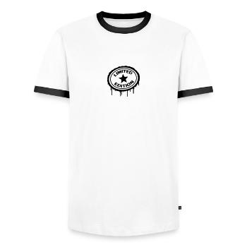 Limited Edition Graffiti Stamp - Männer Kontrast-T-Shirt - Weiß/Schwarz - Vorne - AI Model Female 172 light (172cm) & AI Model Male 178 dark (178cm)