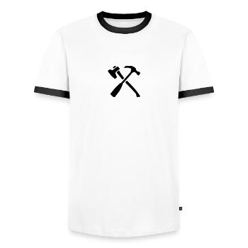 Werkzeug - Männer Kontrast-T-Shirt - Weiß/Schwarz - Vorne - AI Model Female 172 light (172cm) & AI Model Male 178 dark (178cm)