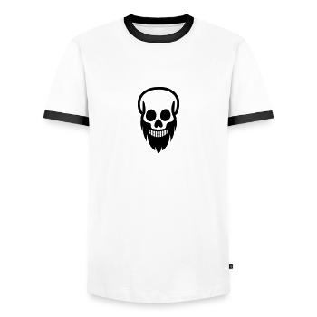 Skull Beard - Men's Ringer Shirt - white/black - Front - AI Model Female 172 light (172cm) & AI Model Male 178 dark (178cm)