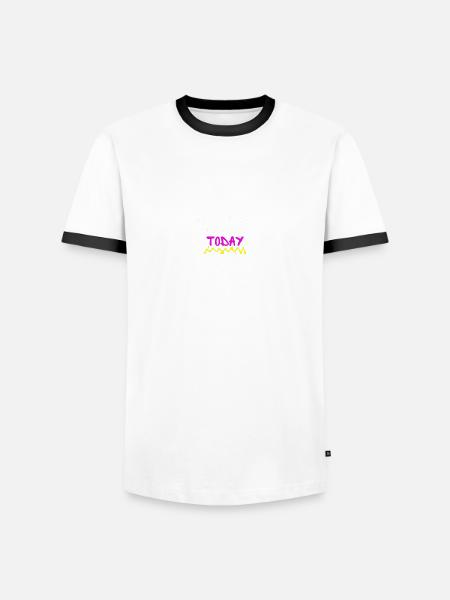 NEVER STRESS - Men's Ringer Shirt - white/black