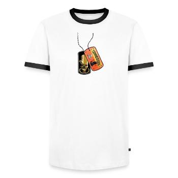 Plaque d’identité Tennessee crâne doré - T-shirt contrasté Homme - blanc/noir - Devant - AI Model Female 172 light (172cm) & AI Model Male 178 dark (178cm)