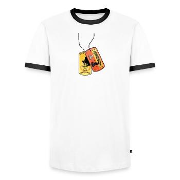 Erkennungsmarke Tennessee Totenkopf Gentlemen - Männer Kontrast-T-Shirt - Weiß/Schwarz - Vorne - AI Model Female 172 light (172cm) & AI Model Male 178 dark (178cm)