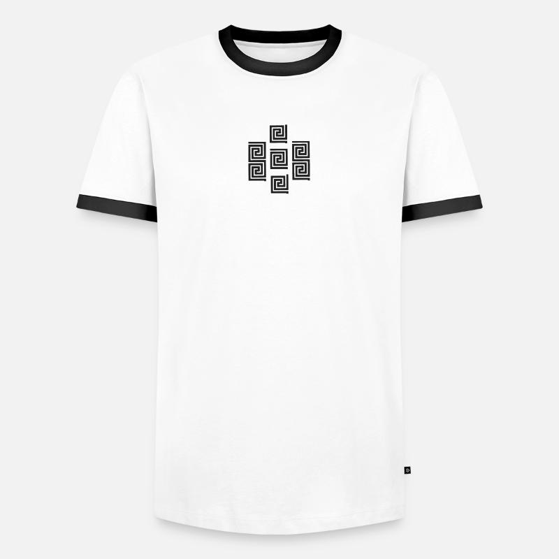 Geometric Pattern Greece - Men's Ringer Shirt - white/black
