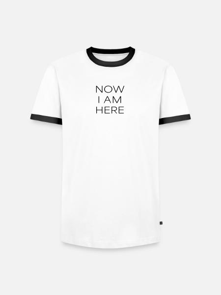 now i am here #1 - Männer Kontrast-T-Shirt - Weiß/Schwarz
