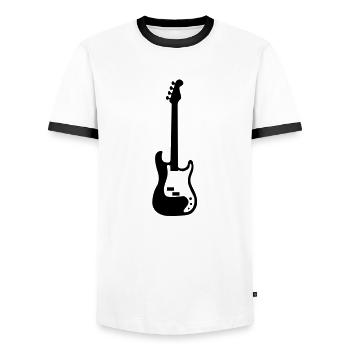 bass - T-shirt contrasté Homme - blanc/noir - Devant - AI Model Female 172 light (172cm) & AI Model Male 178 dark (178cm)