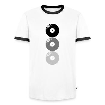 Disques 3 Vinyle - T-shirt contrasté Homme - blanc/noir - Devant - AI Model Female 172 light (172cm) & AI Model Male 178 dark (178cm)