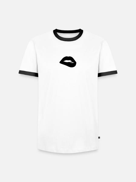 Versuchung - Männer Kontrast-T-Shirt - Weiß/Schwarz