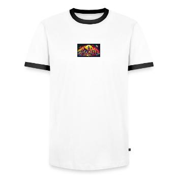 Monterrey Mexiko Kunst Design - Männer Kontrast-T-Shirt - Weiß/Schwarz - Vorne - AI Model Female 172 light (172cm) & AI Model Male 178 dark (178cm)