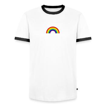 regenbogen - Männer Kontrast-T-Shirt - Weiß/Schwarz - Vorne - AI Model Female 172 light (172cm) & AI Model Male 178 dark (178cm)