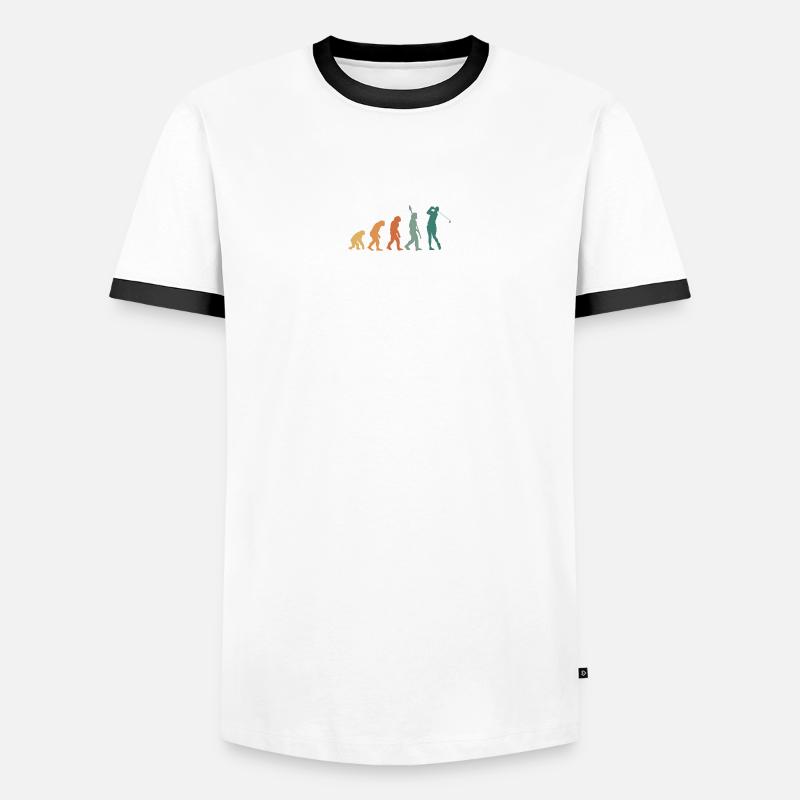 Evolution Golf Retro - Men's Ringer Shirt - white/black