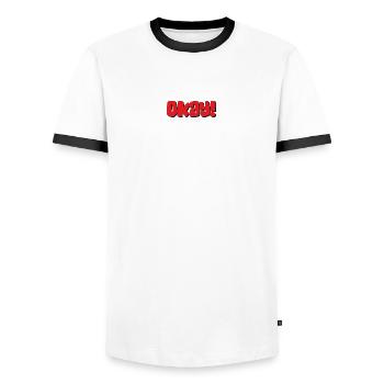 Okay - Männer Kontrast-T-Shirt - Weiß/Schwarz - Vorne - AI Model Female 172 light (172cm) & AI Model Male 178 dark (178cm)