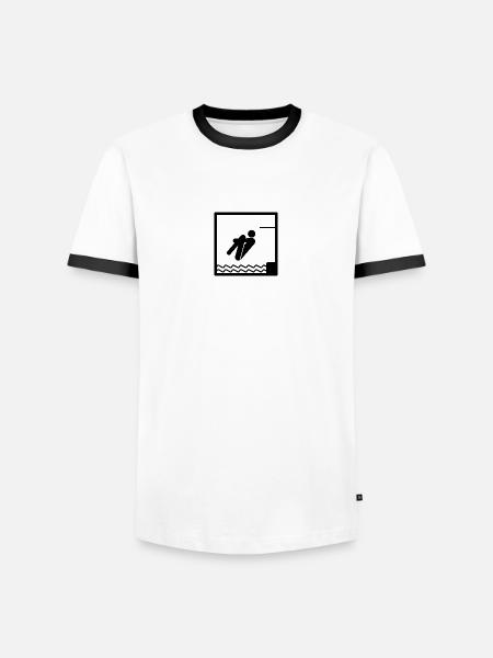 Arschbomber - Männer Kontrast-T-Shirt - Weiß/Schwarz