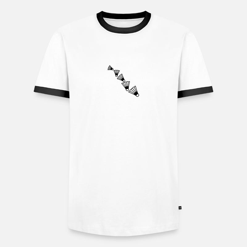 Badmintons Pattern - Männer Kontrast-T-Shirt - Weiß/Schwarz