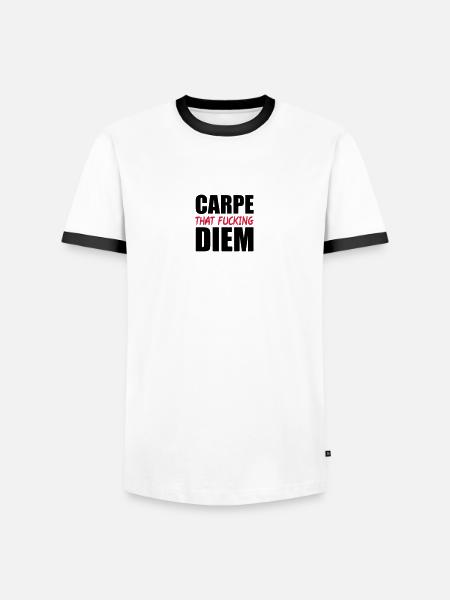 Carpe That Fucking Diem - Men's Ringer Shirt - white/black