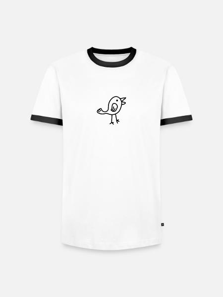 Bird - Männer Kontrast-T-Shirt - Weiß/Schwarz
