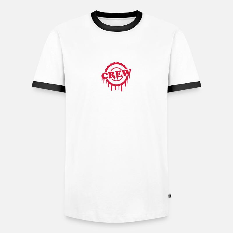 Cool Crew Stamp Design - Men's Ringer Shirt - white/black