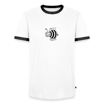 Funny thickness crazy bee - Men's Ringer Shirt - white/black - Front - AI Model Female 172 light (172cm) & AI Model Male 178 dark (178cm)