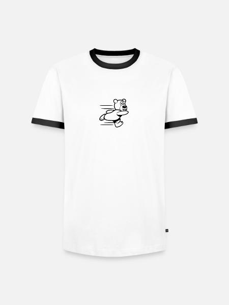 Kør Teddy køre - Herre kontrast-T-shirt - hvid/sort