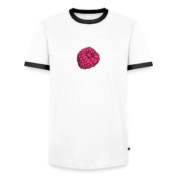 baies de framboise - T-shirt contrasté Homme - blanc/noir - Devant - AI Model Female 172 light (172cm) & AI Model Male 178 dark (178cm)