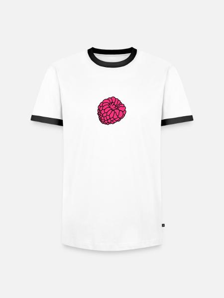 himbeere beeren - Männer Kontrast-T-Shirt - Weiß/Schwarz