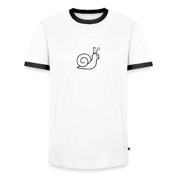 snail cute sweet pattern design - Men's Ringer Shirt - white/black - Front - AI Model Female 172 light (172cm) & AI Model Male 178 dark (178cm)