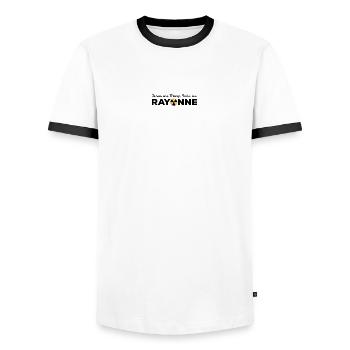 Je suis une manip radio qui rayonne Radiologie - T-shirt contrasté Homme - blanc/noir - Devant - AI Model Female 172 light (172cm) & AI Model Male 178 dark (178cm)