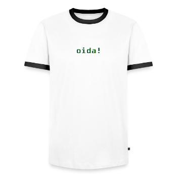 oida! - Männer Kontrast-T-Shirt - Weiß/Schwarz - Vorne - AI Model Female 172 light (172cm) & AI Model Male 178 dark (178cm)