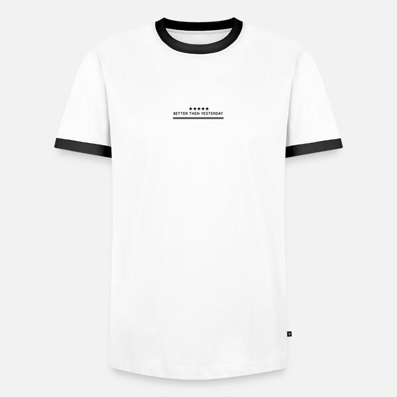 Besser als gestern - Männer Kontrast-T-Shirt - Weiß/Schwarz