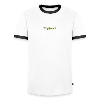 TI Punch La MARTINIQUE - T-shirt contrasté Homme - blanc/noir - Devant - AI Model Female 172 light (172cm) & AI Model Male 178 dark (178cm)