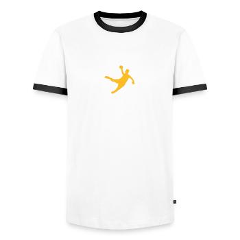 raohandball9black - T-shirt contrasté Homme - blanc/noir - Devant - AI Model Female 172 light (172cm) & AI Model Male 178 dark (178cm)