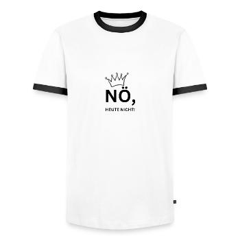 Nö, heute nicht! King - Männer Kontrast-T-Shirt - Weiß/Schwarz - Vorne - AI Model Female 172 light (172cm) & AI Model Male 178 dark (178cm)