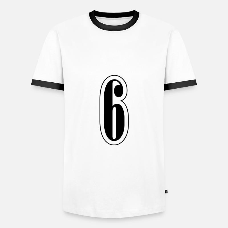 6 Number symbol - Men's Ringer Shirt - white/black