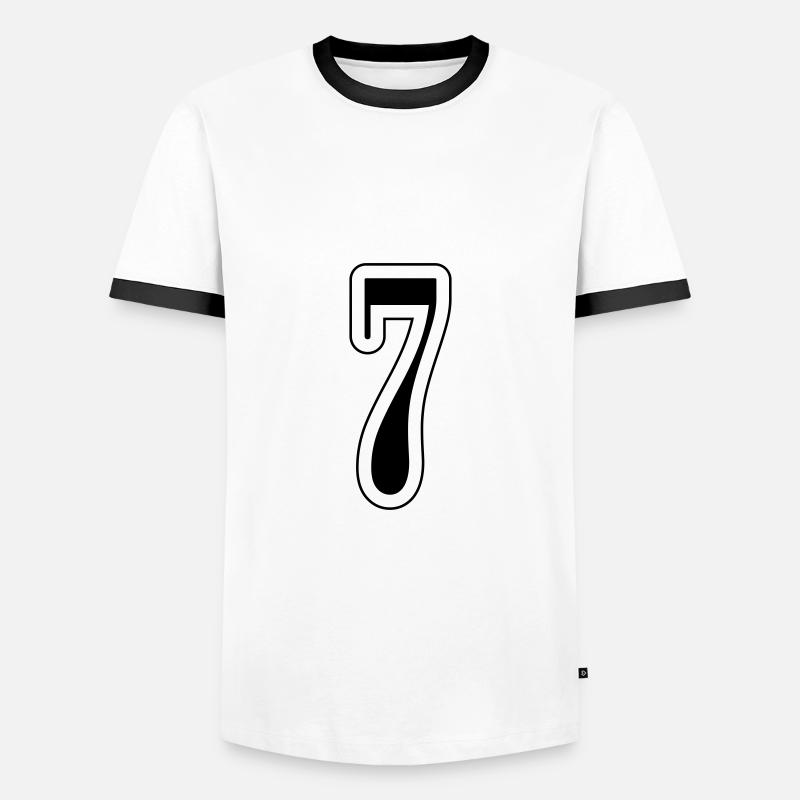 7 Number symbol - Men's Ringer Shirt - white/black