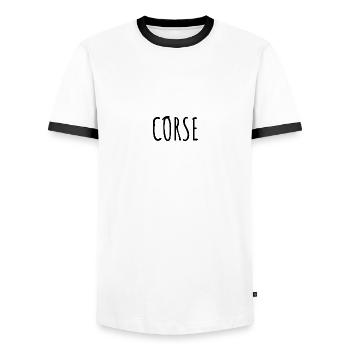 CORSE Beret - T-shirt contrasté Homme - blanc/noir - Devant - AI Model Female 172 light (172cm) & AI Model Male 178 dark (178cm)