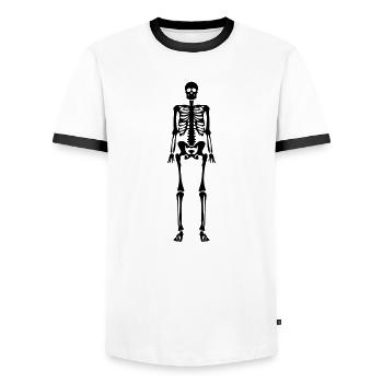 conception de crâne - T-shirt contrasté Homme - blanc/noir - Devant - AI Model Female 172 light (172cm) & AI Model Male 178 dark (178cm)