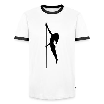 Pole dance - Männer Kontrast-T-Shirt - Weiß/Schwarz - Vorne - AI Model Female 172 light (172cm) & AI Model Male 178 dark (178cm)