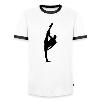 Danseuse de ballet vecteur Silhouette - T-shirt contrasté Homme - blanc/noir - Devant - AI Model Female 172 light (172cm) & AI Model Male 178 dark (178cm)